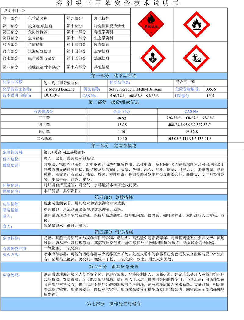 03三甲苯安全技術說明書-1